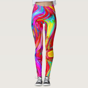 Legging Padrão de explosão de cor abstrato