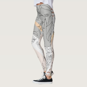 Legging Padrão de faces de linha