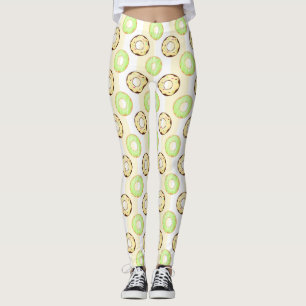 Legging Padrão de Faixa Amarela Deliciosa do Rosquinha