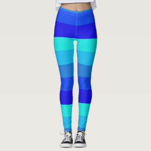 Legging Padrão de Faixa Azul