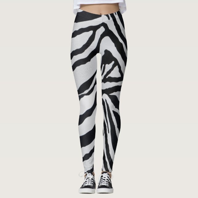 Legging Padrão de faixa de zebra (Frente)