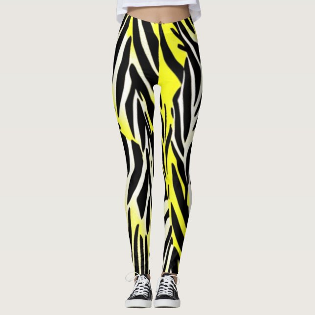 Legging Padrão de faixa de zebra (Frente)