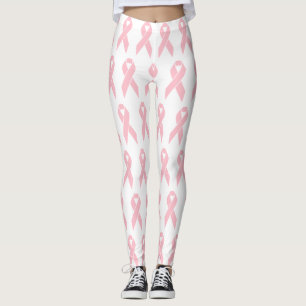 Legging Padrão de Faixa Rosa de Sensibilização do Cance