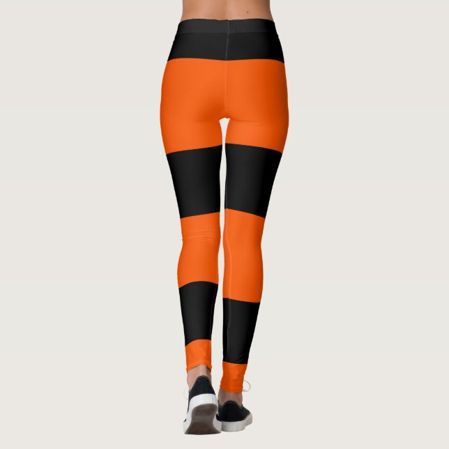 Legging Padrão de faixas laranja (Verso)