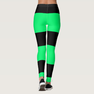 Legging Padrão de faixas verdes