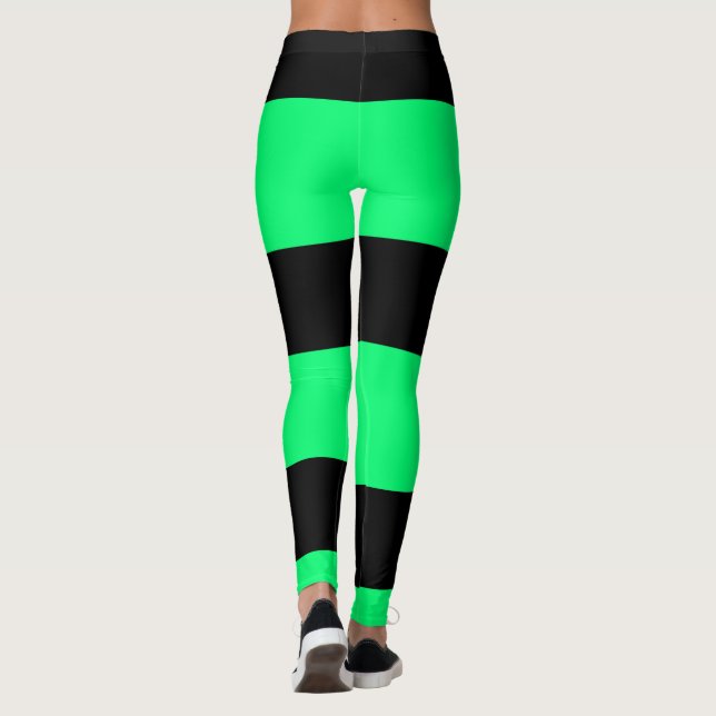 Legging Padrão de faixas verdes (Verso)