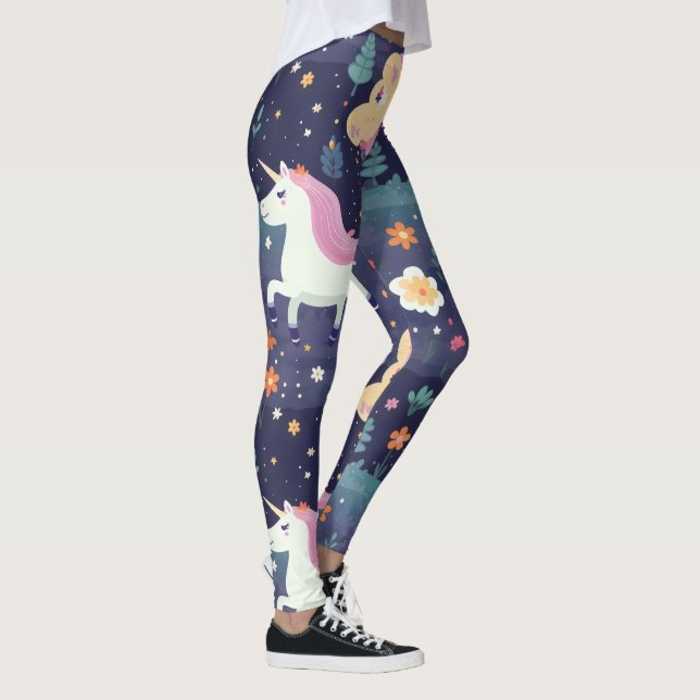 Legging Padrão de fantasia do Unicorn (Direita)