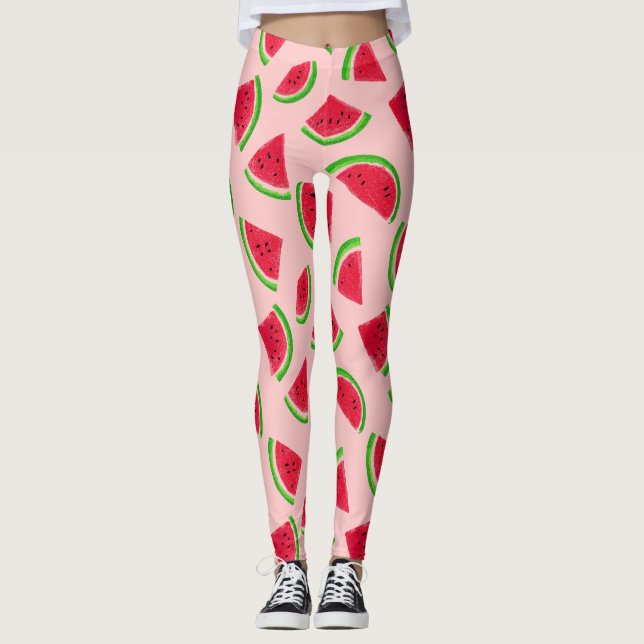Legging Padrão de Fatias de Melancia (Frente)