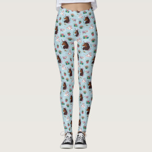 Legging Padrão de Feriado Afro Unicorn