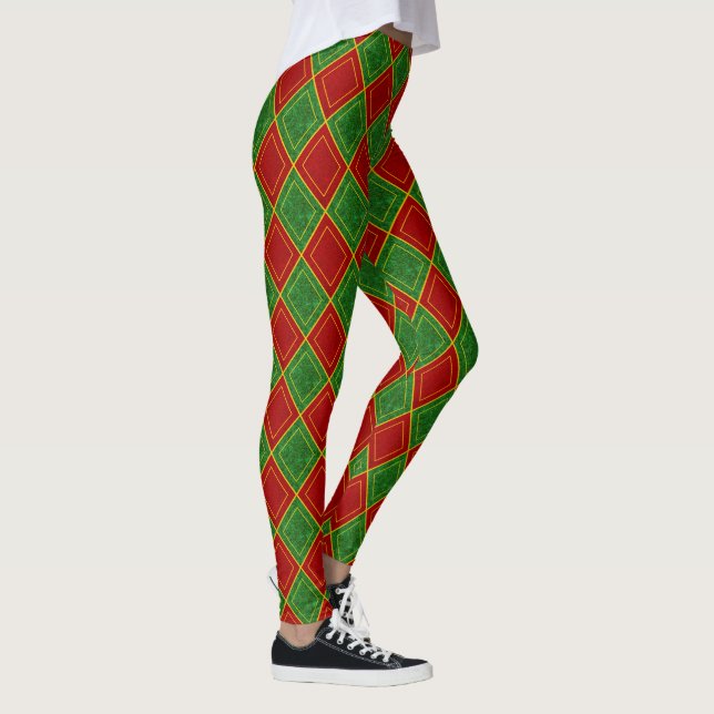 Legging Padrão de Feriado de Natal de Diamond (Direita)