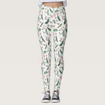 Padrão de Feriado Verde Holly Red Berries