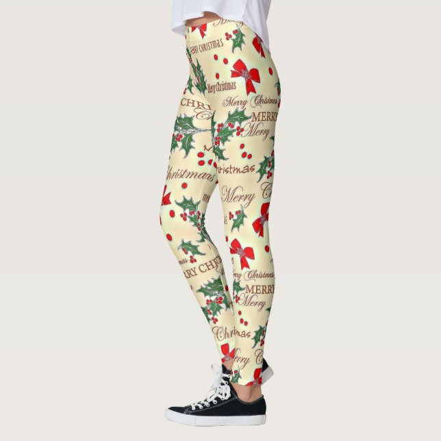 Legging Padrão de férias de Natal festivo (Esquerda)
