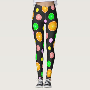 Legging Padrão de festas de verão em limão de limão de