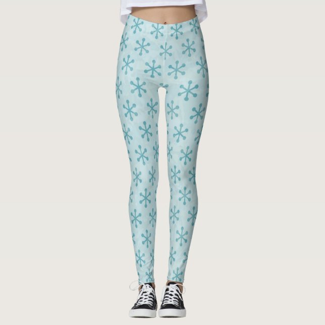 Legging Padrão de flocos de neve (Frente)