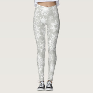 Legging Padrão de flocos de neve