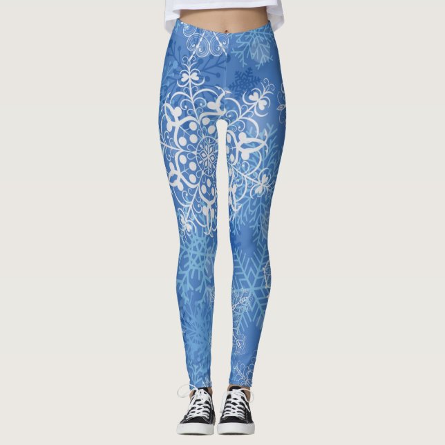 Legging Padrão de flocos de neve (Frente)