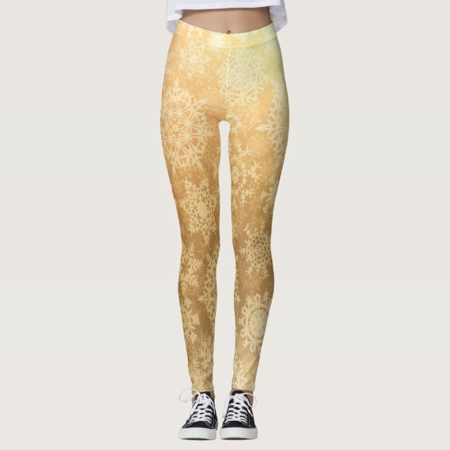Legging Padrão de flocos de neve (Frente)