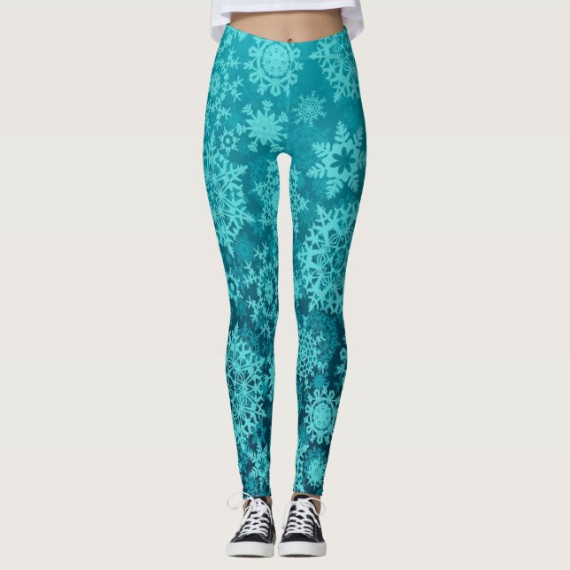 Legging Padrão de flocos de neve (Frente)