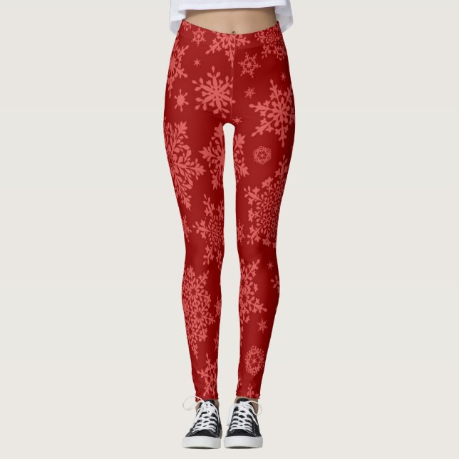 Legging Padrão de flocos de neve (Frente)