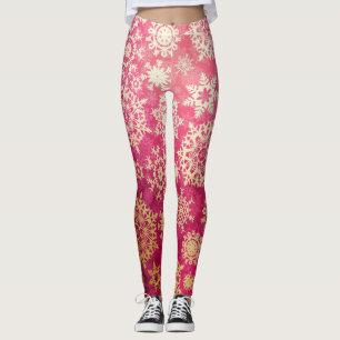 Legging Padrão de flocos de neve