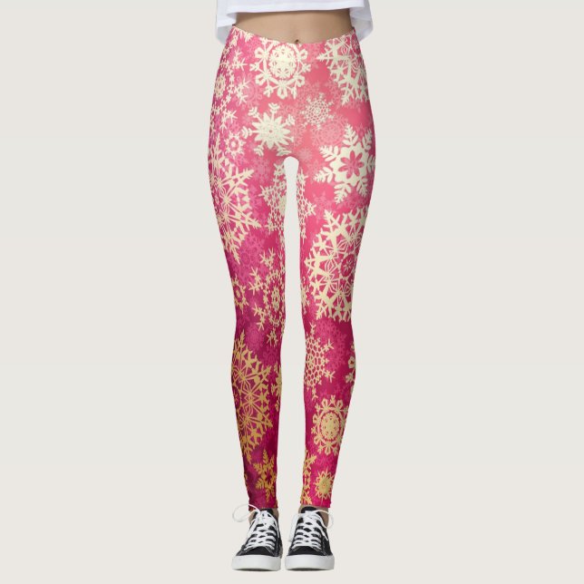 Legging Padrão de flocos de neve (Frente)