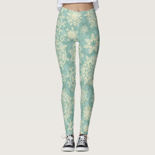 Legging Padrão de flocos de neve
