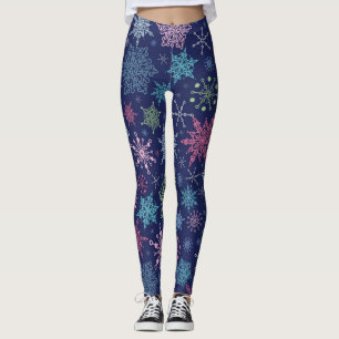Legging Padrão de flocos de neve