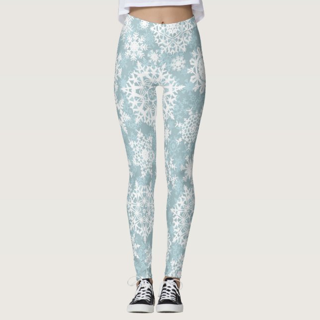 Legging Padrão de flocos de neve (Frente)