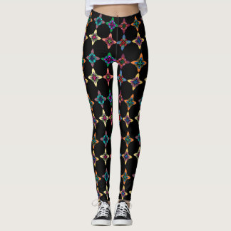 Legging Padrão de Flor Colorido