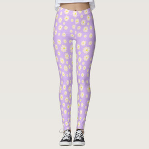 Legging Padrão de Flor de Corte