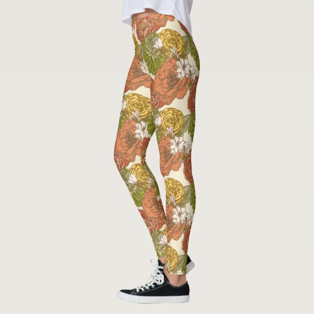 Legging Padrão de Flor do Jardim (Esquerda)