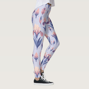 Legging Padrão de Flor Iris