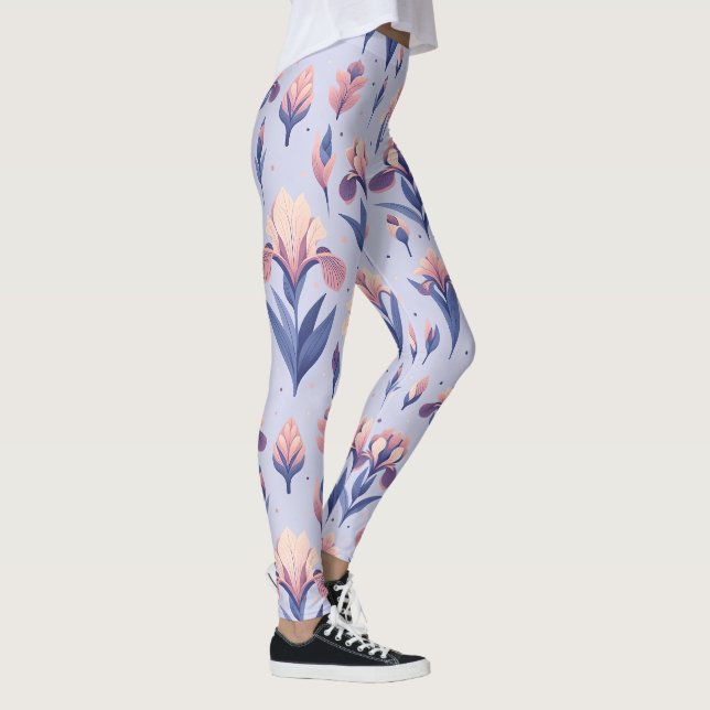 Legging Padrão de Flor Iris (Direita)