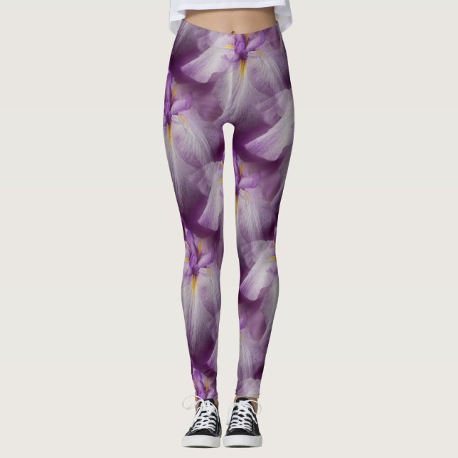 Legging Padrão De Flor Íris Puro Japonês (Frente)