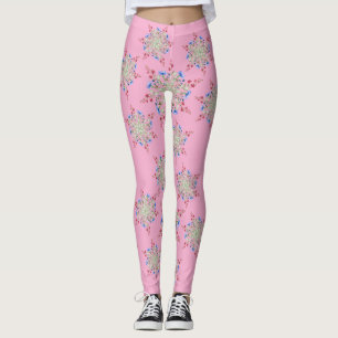 Legging Padrão de Flor Único Projetado