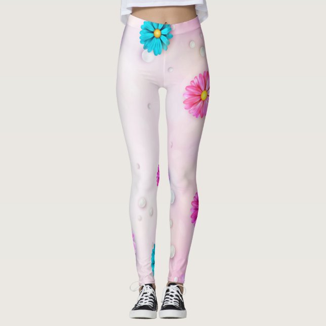 Legging Padrão de Flores 7 (Frente)