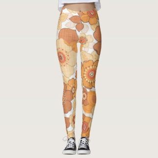 Legging Padrão de flores coloridas