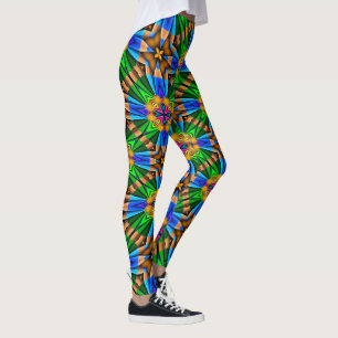 Legging Padrão de Flores de Abstrato exclusivo