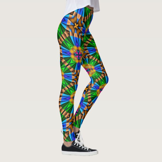 Legging Padrão de Flores de Abstrato exclusivo (Direita)