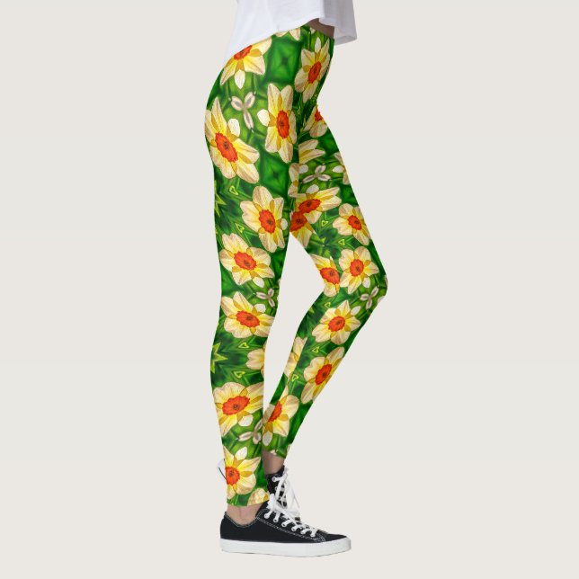 Legging Padrão de Flores de páscoa (Direita)