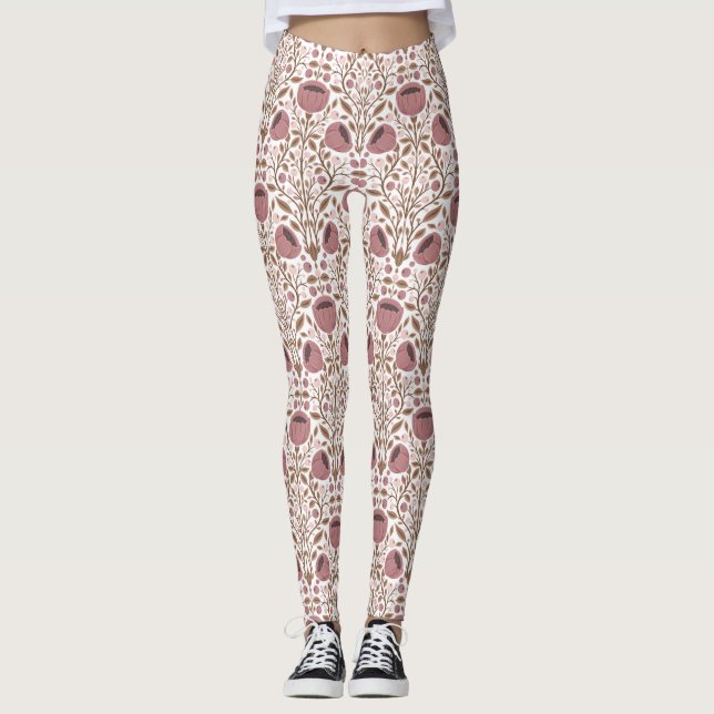 Legging Padrão de flores silvestres (Frente)