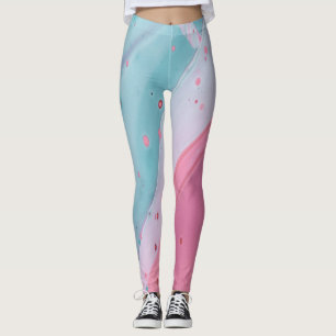 Legging Padrão de Flores Silvestres em Aquarela Caprichosa