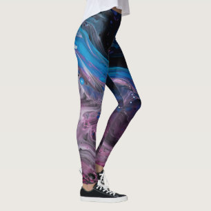 Legging Padrão de Flores Silvestres em Aquarela Caprichosa