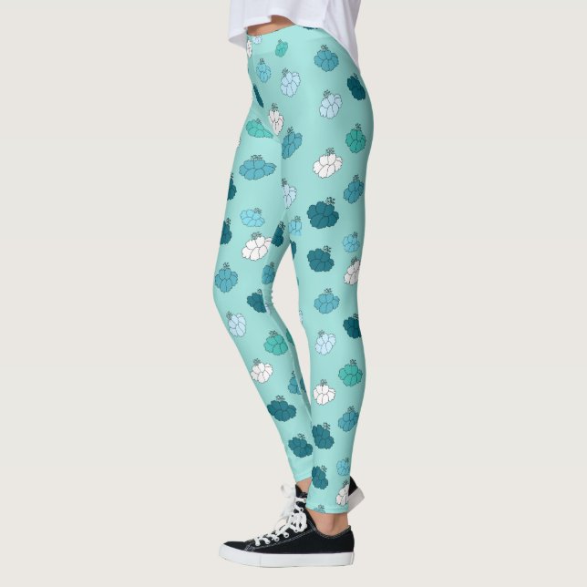 Legging Padrão de Flores Verdes (Esquerda)