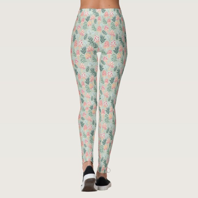 Legging Padrão de Floresta de Cogumelos Magicos (Verso)