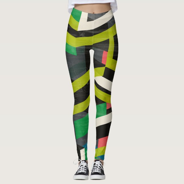 Legging Padrão de Fluxo de Slipstream Diagonal (Frente)