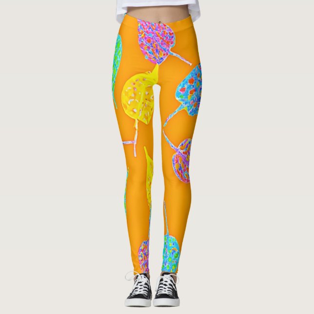 Legging Padrão de Folha Retroativa (Frente)