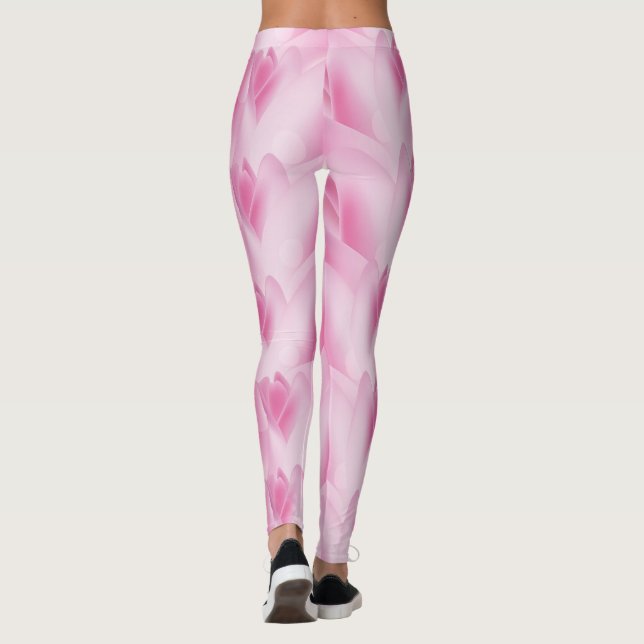 Legging Padrão de Folha, rosa (Verso)