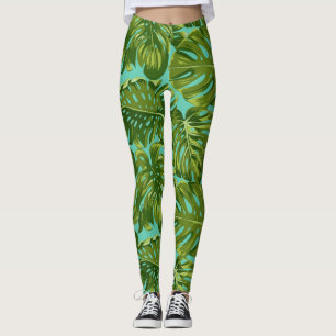 Legging Padrão de folhas