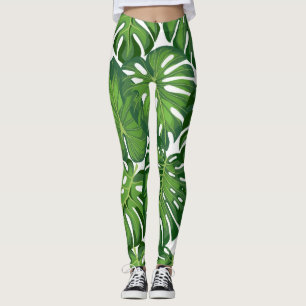 Legging Padrão de folhas